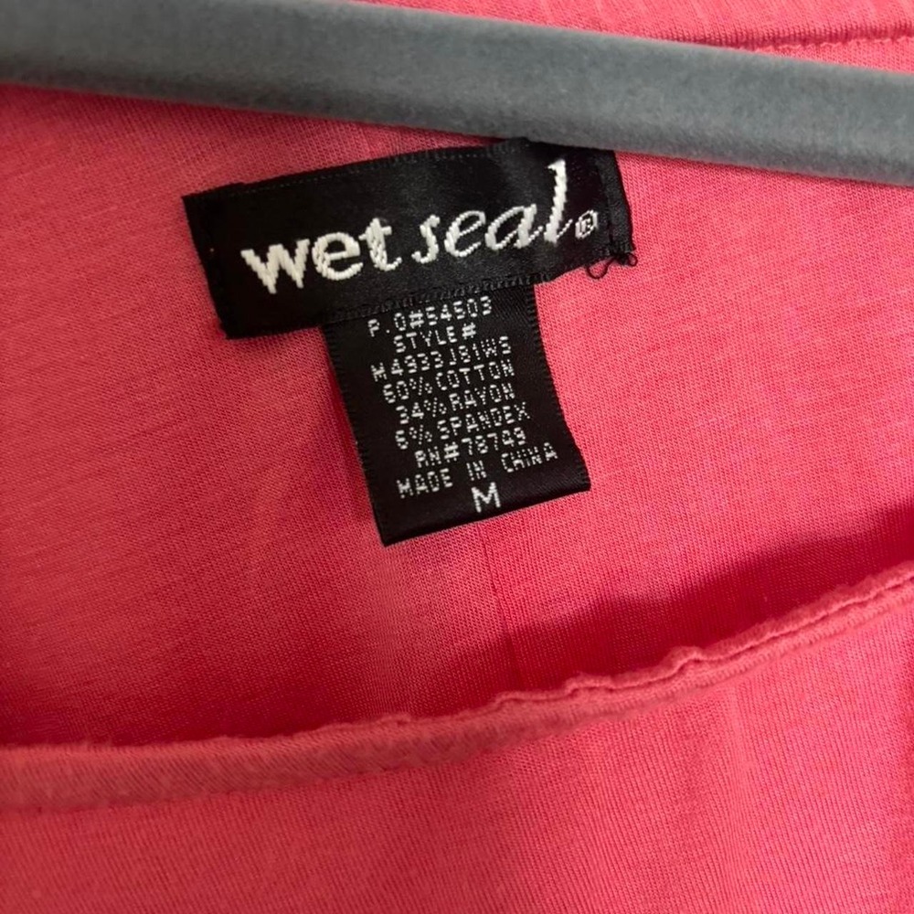 Wet Seal Pink Beaded One Shoulder Sleeveless Stretch Tank Top Women's Regular M - Picture 3 of 6